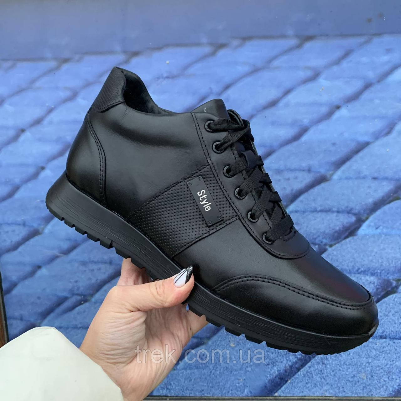 Черевики чоловічі шкіряні зимові чорні /10556/-43р, фото 1