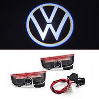 Подсветка в двери с логотипом VW Passat B6/B7/B8CC/Golf 5 6 7/Scirocco/Tiguan/Eos (+Проводка/VW White)