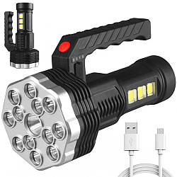 Ліхтар акумуляторний ручний BL-913, 4 режими, з USB зарядкою / Переносний ліхтар з бічним світлом