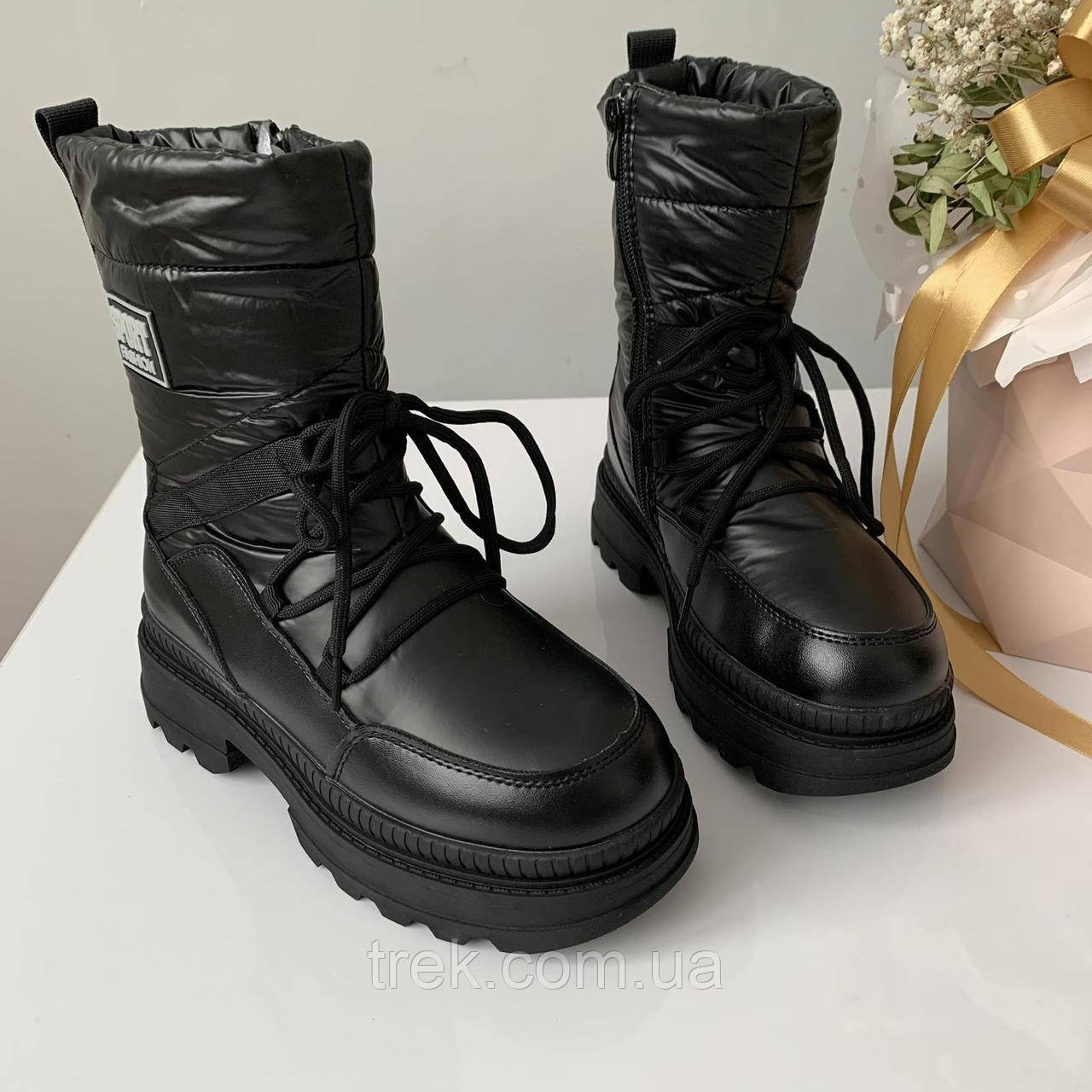 Черевики дитячі зимові чорні /30628/ 36р, фото 1