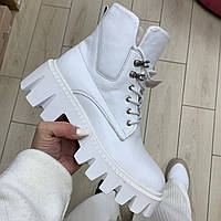 Черевики жіночі шкіряні білі /21929/ 39р