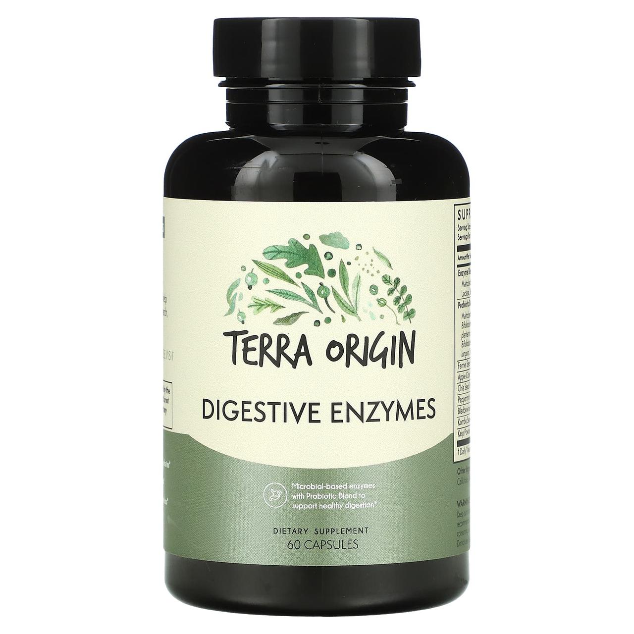 Травні ферменти, Digestive Enzymes, Terra Origin, 60 капсул