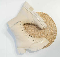 Черевики жіночі зимові шкіряні бежеві /22611/ 37р