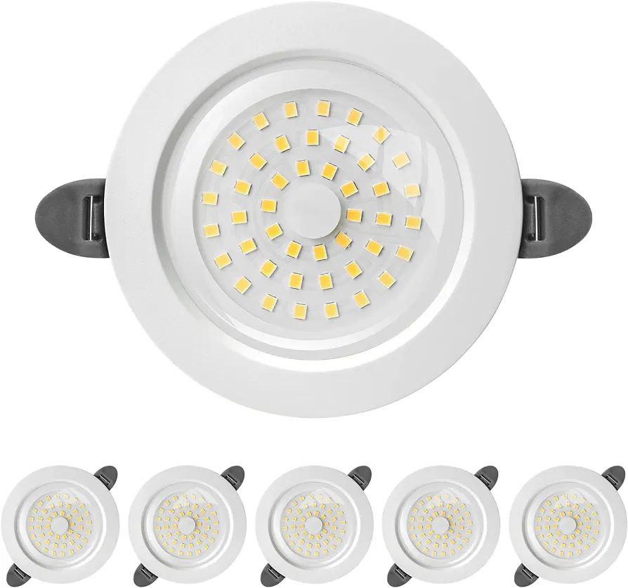 Світлодіодні вбудовувані точкові світильники ACELIFE, білі, набір із 6 шт., IP44, плоскі, 5 Вт еквівалентно 50 Вт