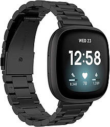 Металевий ремінець Primolux для годинника Fitbit Versa 4 / Fitbit Sense 2 - Black
