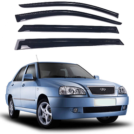 Дефлектори вікон вітровики на Chery Amulet 2003-2018 (скотч) BEG-LINE