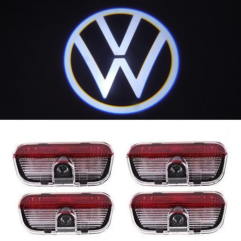 Підсвітка в двері з логотипом VW Passat B6/B7/B8/CC/Sharan/Scirocco/Tiguan/Golf 5-6-7/Eos (4шт/VW White)