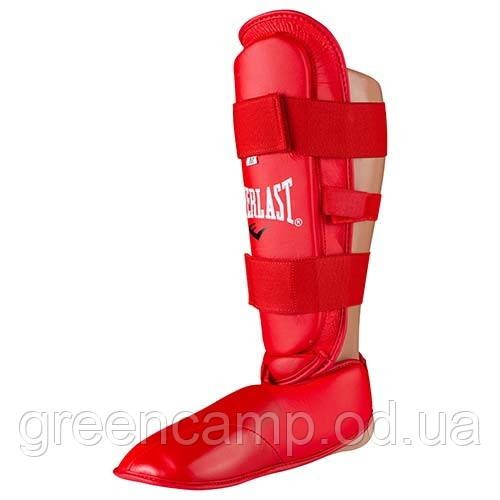 Захист для ніг червоний (гомілка+стопа) PU Everlast розмір S