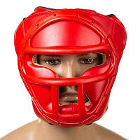 Шлем для бокса красный с пластиковой маской Everlast размер S