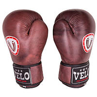 Боксерские перчатки кожаные коричневые 12oz Velo antique