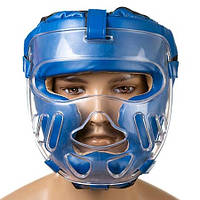 Шлем для единоборств с прозрачной решеткой синий Everlast размер L