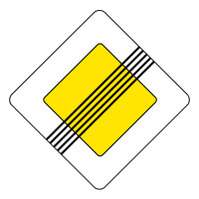Дорожный знак 2.4 "Конец главной дороги" ДСТУ 4100:2002. 600 мм, 700 мм