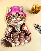 🐱🇺🇦Контурний дерев'яний пазл "Український котик "