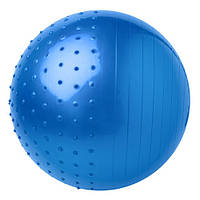 Мяч для фитнеса полу массажный синий 75см