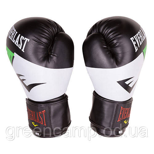 Боксерські рукавички біло-зелені Everlast DX-2218 розмір 10oz