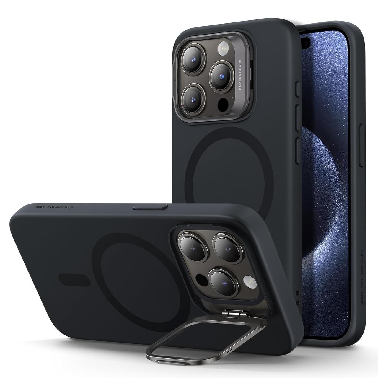 Чохол ESR Cloud Soft With Stash Stand Black для iPhone 15 Pro