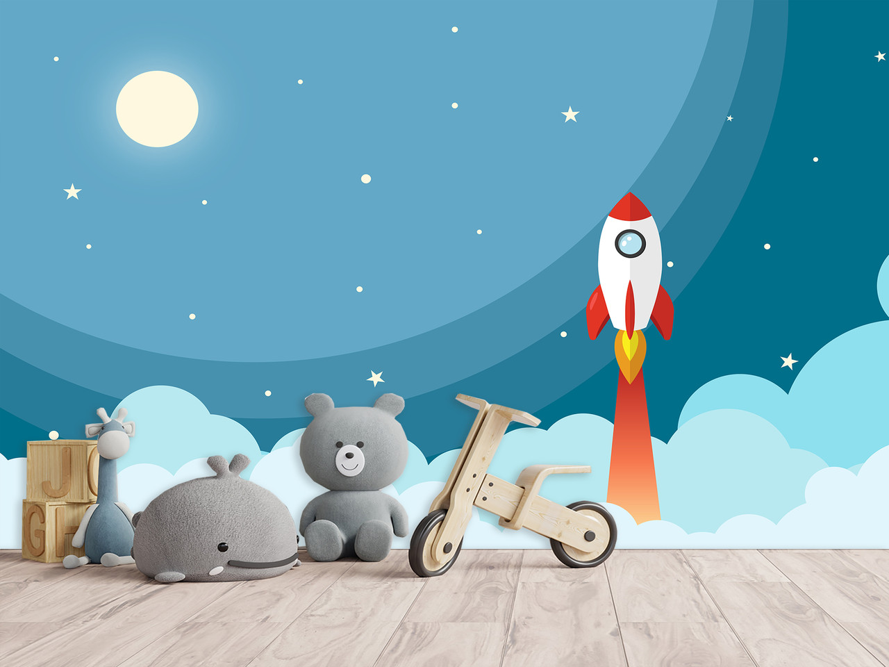 Плівка Oracal на стіну для дитячої кімнати "Небо і зірки", декор для дитячої, фото 1