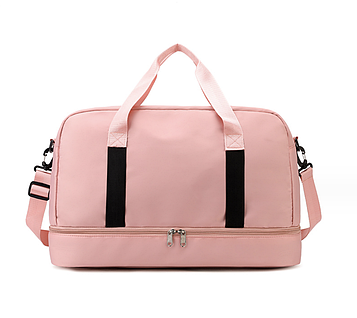 Універсальна спортивна сумка 38 л / Сумка з кишенею для взуття / Дорожня сумка з ременем / Сумка для спорту Рожевий