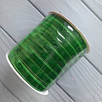 Стрічка оксамитова зелена, 1 см — бобіна 45 м