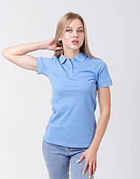 Блакитна футболка поло жіноча PREMIUM