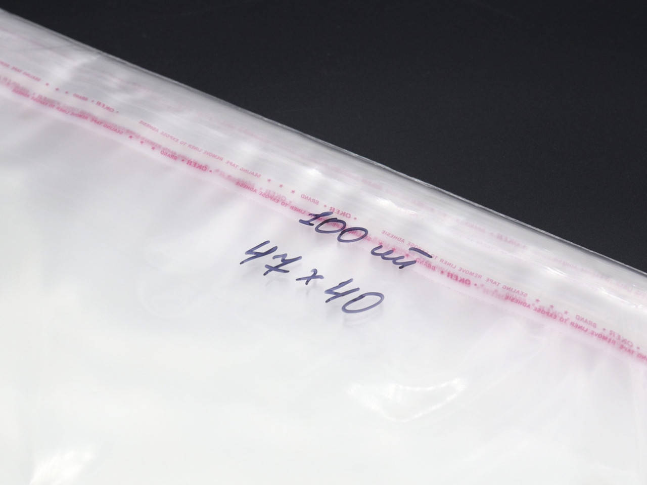 

ПП пакеты с липкой лентой. 47х40см в закрытом виде 42х40см. 25мкр. 100/уп.