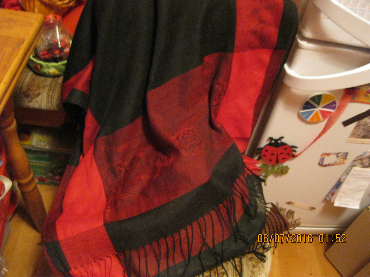 Красный черный палантин шарф шаль отличный фирма - фото 3 - id-p367376272