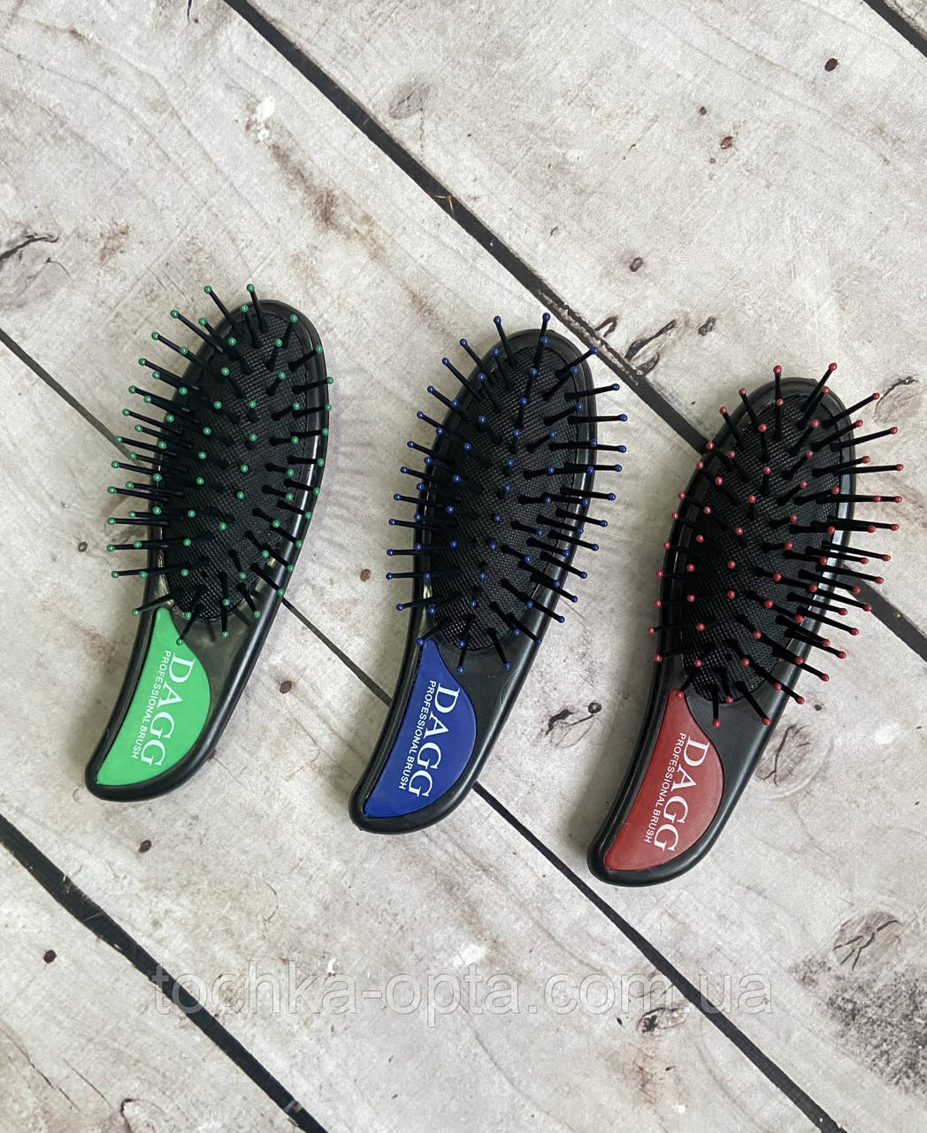 Масажна щітка для волосся маленька Dagg 8580 огірочок, фото 1