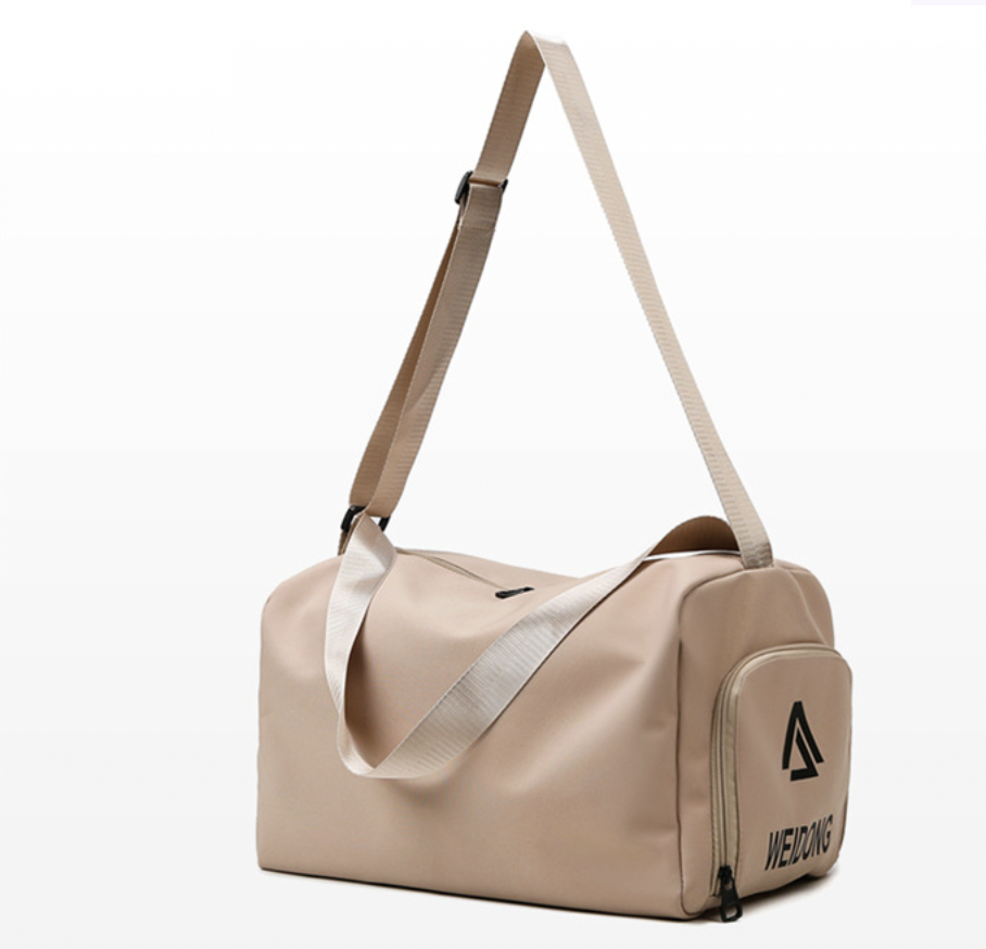 Сумка для спорту з кишенею для взуття 22л / Дорожня сумка з ремнем /  Сумка для тренувань жіноча Бежевий, фото 1