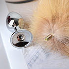 Анальна пробка S 2.2см з хвостом натуральної лисиці острова кінг S для рольових ігор, фото 2