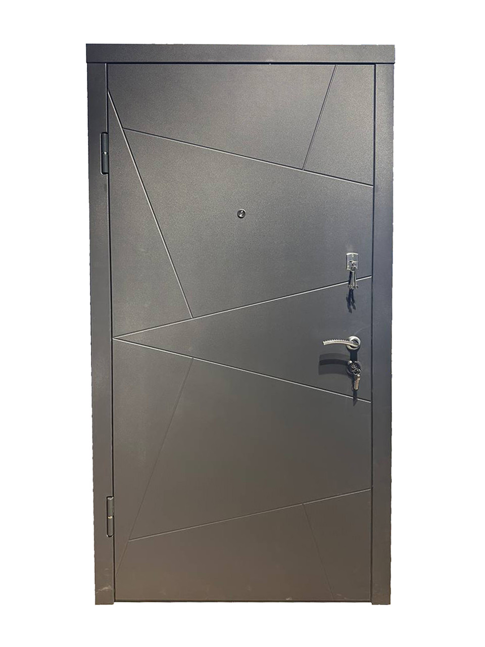 Металеві вхідні двері в квартиру з МДФ накладками 2050х970/870 Ліві/Праві плівка - Антрацит