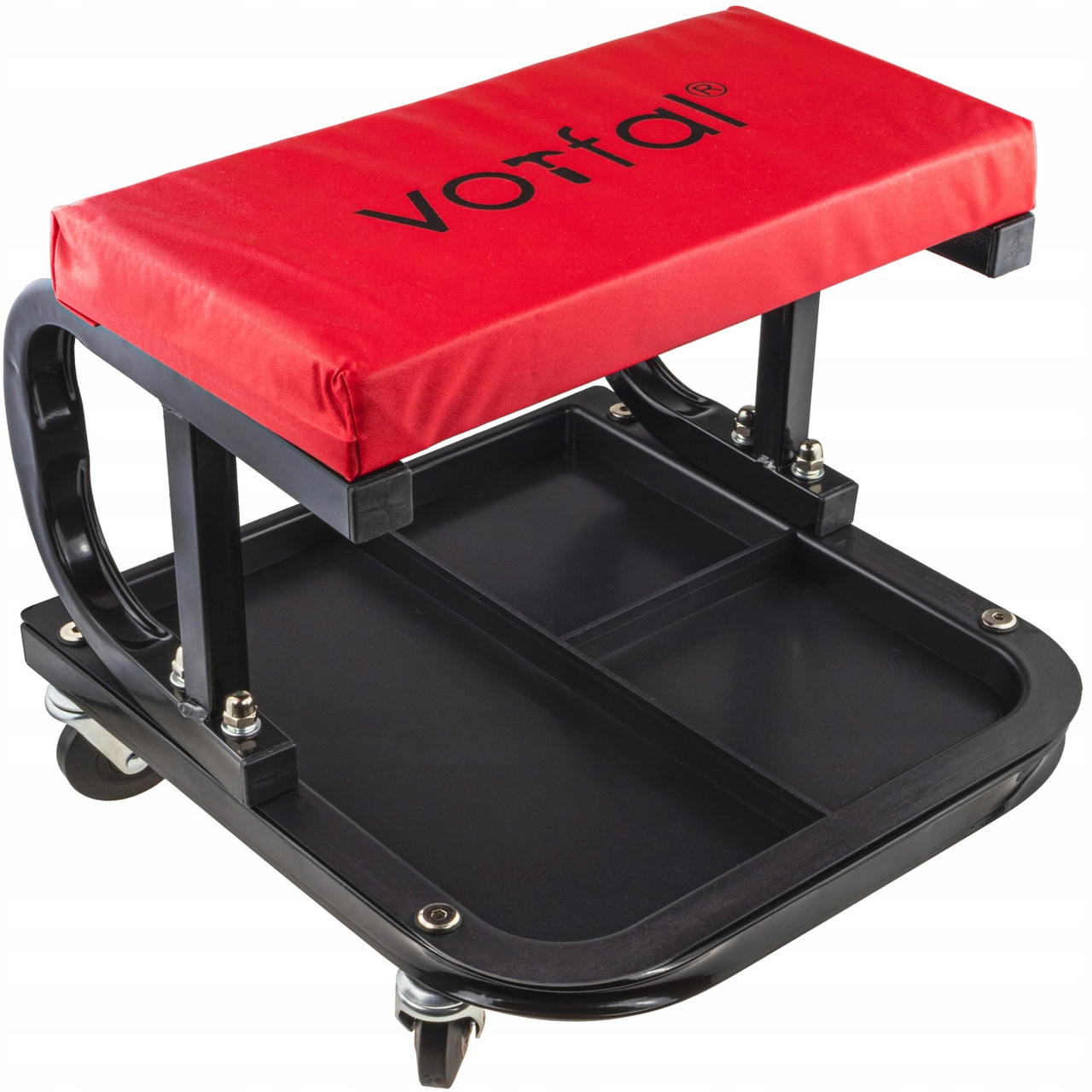 Стілець автослюсаря підкатний з полицею для інструментів 136 кг Vorfal V07726