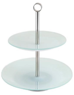 Фруктовниця керам. 2-х ярусна "Viva Silver" 20-25см №S3020SS/M2-Silver(12)
