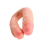 Фалоїмітатор подвійний двоголовий, реалістичний Chisa бежевий, 18 х 4 х 17 х 3.5 см, фото 3