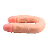 Фалоїмітатор подвійний двоголовий, реалістичний Chisa бежевий, 18 х 4 х 17 х 3.5 см, фото 5