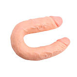 Фалоїмітатор подвійний двоголовий, реалістичний Chisa бежевий, 18 х 4 х 17 х 3.5 см, фото 6