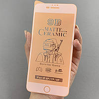 Защитная пленка для Apple iPhone 8 Plus матовая керамическая пленка на телефон айфон 8 плюс белая CRM