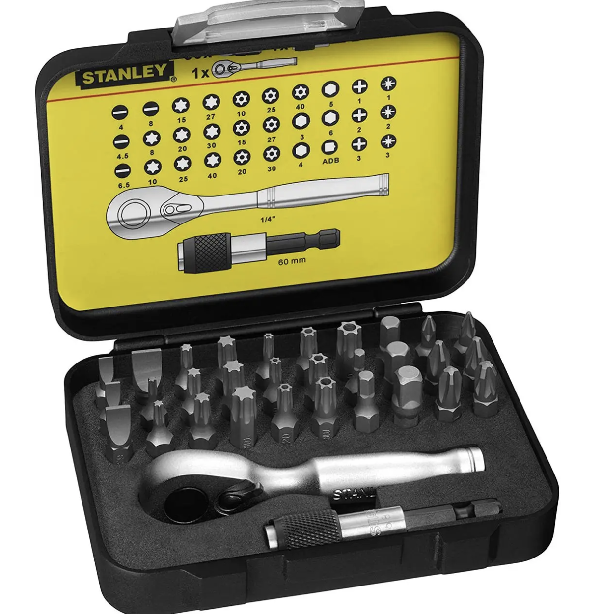 Набір біт Stanley Expert Line з магнітним утримувачем і тріскачкою 32 предмета (1-13-904)