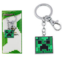 Металлический детский брелок Creeper с игры Minecraft, брелок крипер из металлического сплава для ключей и рюк