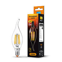 LED лампа VIDEX Filament C37Ft 6W E14 4100K