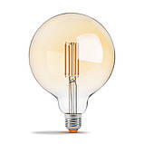 LED лампа VIDEX Filament G125FAD 7W E27 2200K дімерна бронза, фото 2