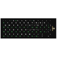 Наклейка на клавиатуру XoKo 48 keys UA/rus green, Latin white (XK-KB-STCK-SM) d