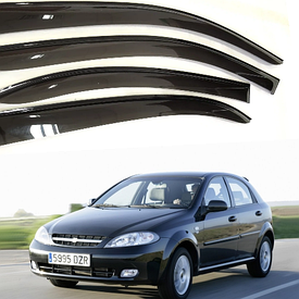 Дефлектори вікон вітровики на Chevrolet Lacetti хітчбек 2004-2013 (скотч)