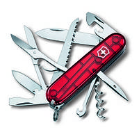 Нож Victorinox Huntsman 91мм/15функ/прозрачный красный, блистер