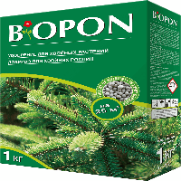 Добриво гранульоване для хвойних рослин, Biopon Польща, коробка 1 кг