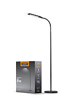 LED торшер чорний VIDEX VL-TF0702B 8W 3000-5500K