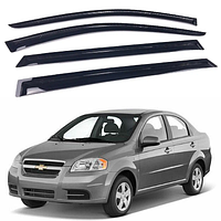 Дефлекторы окон ветровики на Chevrolet Aveo III (T250), Vida седан 2006-2012 (скотч) Beg-Line