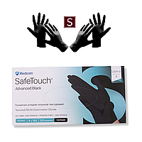Рукавички нітрилові Medicom SafeTouch Advanced Black - 50 пар, розмір S (без пудри) чорні, 3.5 г