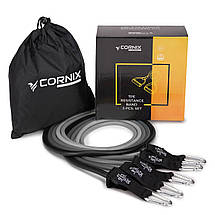 Набір трубчастих еспандерів Cornix 5 шт 4.5-13.6 кг XR-0257 Poland, фото 4