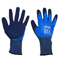 Перчатки рабочие х/б защитные трикотажные латекс синие SG-022