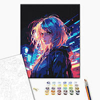 Картина за номерами Кіберпанк на полотні з підрамником акриловий набір для малювання 40х50 см BS53816 з пензликами і фарбами для д